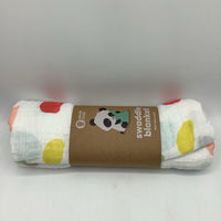 Panda Crate White/Colorful Swatches Swaddle Blanket-NEW