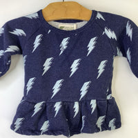 Size 12-18m: Monica + Andy Dark Blue/Lightning Symbols Comfy Long Sleeve T-Shirt