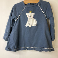 Size 12m: Maggie & Zoe Slate Blue Polar Bear Queen Long Sleeve Dress