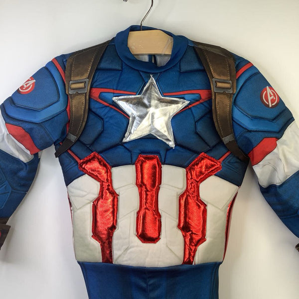 Size 4-6: Marvel Captain America Blue/Red/White 1pc Costume