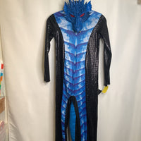 Size 8-10: Black & Blue Dragon Costume w/ Mask & Tail