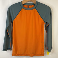 Size 12: Tea Collection Orange & Grey Long Sleeve Swim Shirt