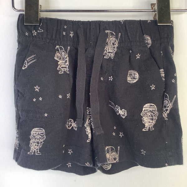 Size 0-3m: Baby Gap Black/White Star Wars Print Shorts