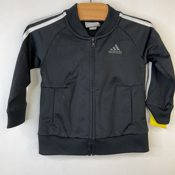 Size 18m: Adidas Black/White Zip-Up Coat