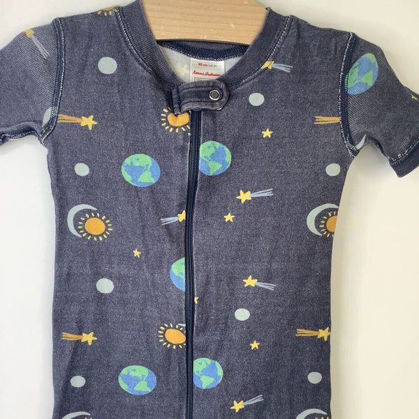 Size 3 (90): Hanna Anderson Grey Stars Mooon & Earth Romper