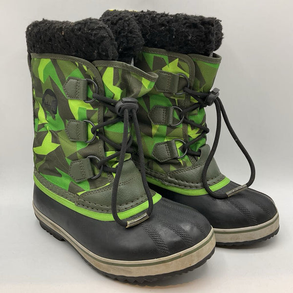 Size 3Y: Sorel Green/BlackToggle Snow Boots