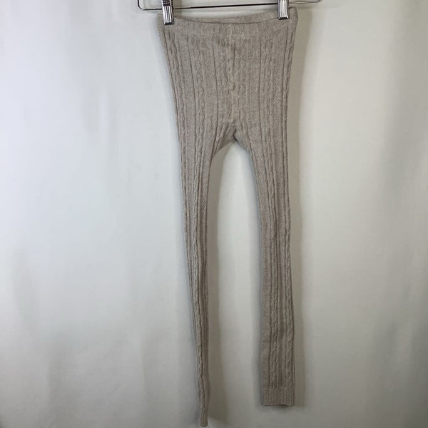 Size 11-12: Mini Boden Creme Cable Knitted Footless Tights