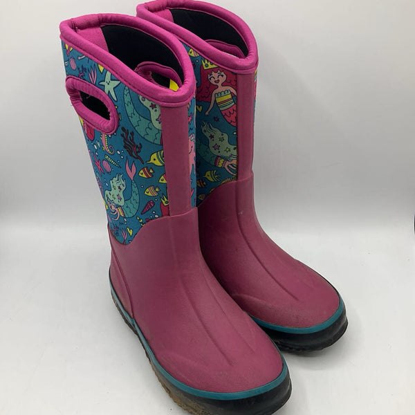 Size 13 Bogs Pink Mermaid Sea Print Insulated Rain Boots Beanstalk Children s Resale