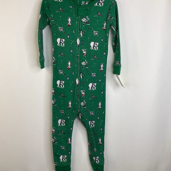 Size 12-18m: Gap Green/Winter Animals Print Long Sleeve 1pc PJS