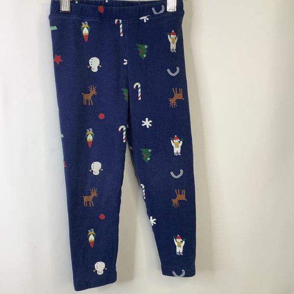 Size 3 (90): Hanna Anderson Dark Blue Holiday Symbols Leggings