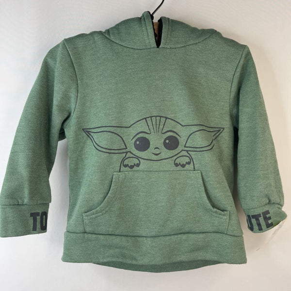 Size 3: Star Wars Green Baby Grogu Sherpa Lined Eared Hoodie