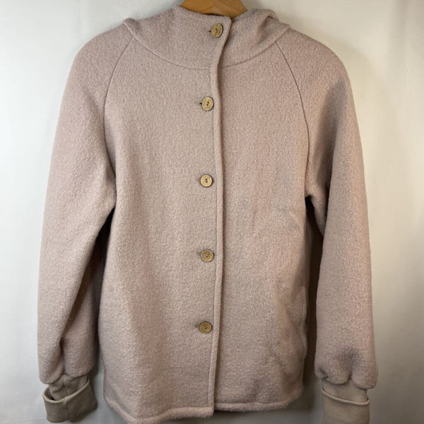 Size 10-11: Petit Cochon Light Creme 100% Wool Button-up Winter Peacoat