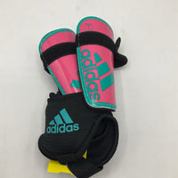 Size XS: Adidas Pink & Teal Soccer Shin Guards