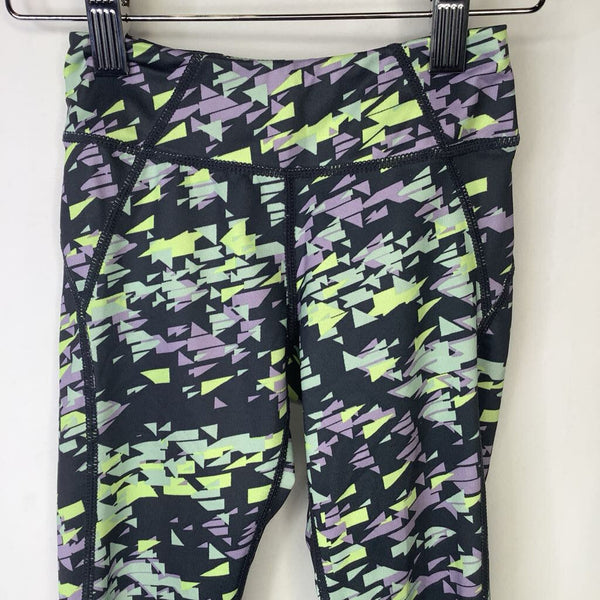 Size 5-6: Z by Zella Grey Lavender/Turquoise/Lime Green Geometric Leggings