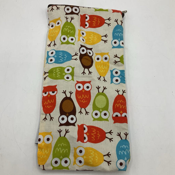 Planet Wise Creme Blue/Red/Yellow/Green Owls Small Wet Bag