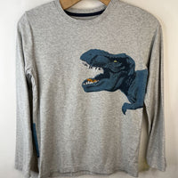 Size 12: Tea Collection Light Grey Blue T-Rex Long Sleeve T