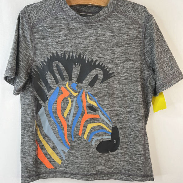 Size 5 (110): Hanna Andersson Grey Blue/Yellow/Orange Zebra T-Shirt