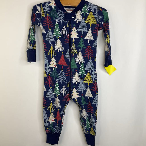 Size 18-24m (80): Hanna Anderson Blue/Winter Trees Long Sleeve 1pc PJS