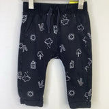 Size 9m: Petit Lem Black/White Sketches Comfy Pants