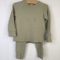 Size 12-18m: Childhoods Light Green Waffle Textured Long Sleeve T-Shirt