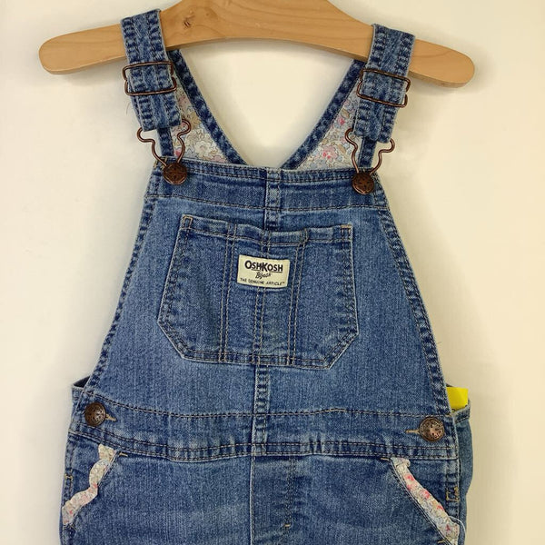 Size 5: Osh Kosh B'Gosh :Light Blue/Floral Lined Overalls