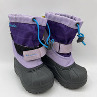 Size 5: Columbia Two-Tone Purple Toggle Single Strap Insulated Snow Boots