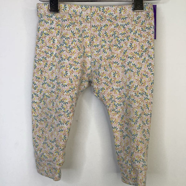 Size 6-9m: Tea White/Colorful Floral Pattern Leggings