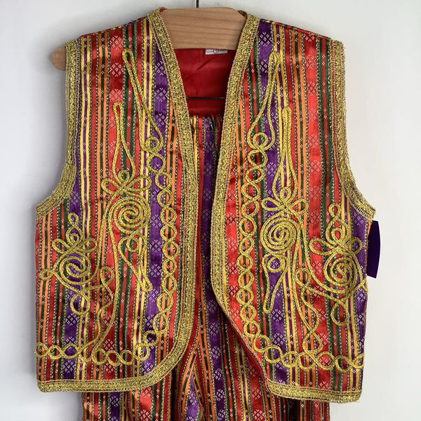 Size 3: Colorful Gold Embellishments Turkish Istanbul Vest & Pants Costume