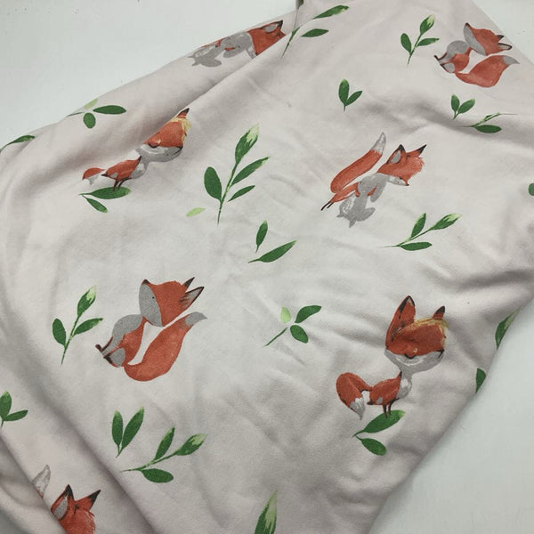 White/Foxes & Leaves Fitted Bassinet Sheet