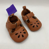 Size 0-3m: First Steps Brown Velcro Strap Soft Soled Shoes