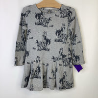 Size 4: Tea Collection Grey Horse & Colt Long Sleeve Dress