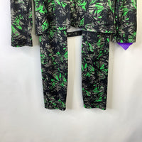 Size 10-12: Champion Grey/Green/Black Camo Pattern Long Sleeve Base Layer 2pc Set