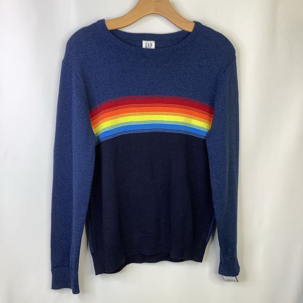 Size 14-16: Gap Blue Rainbow Stripe Knitted Sweater