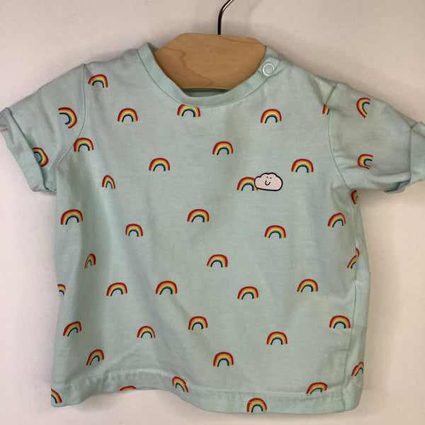 Size 3-6m: H&M Turquoise Rainbows T-Shirt