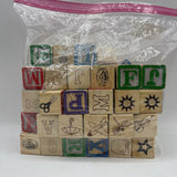 Bag of Assorted Wooden Alphabet Blocks