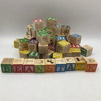 Bag of Assorted Wooden Alphabet Blocks