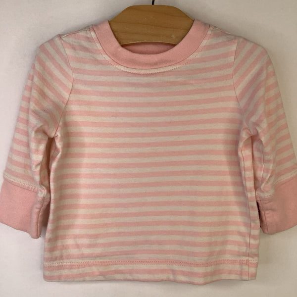 Size 3-6m (60): Hanna Andersson Pink & White Striped Long Sleeve T