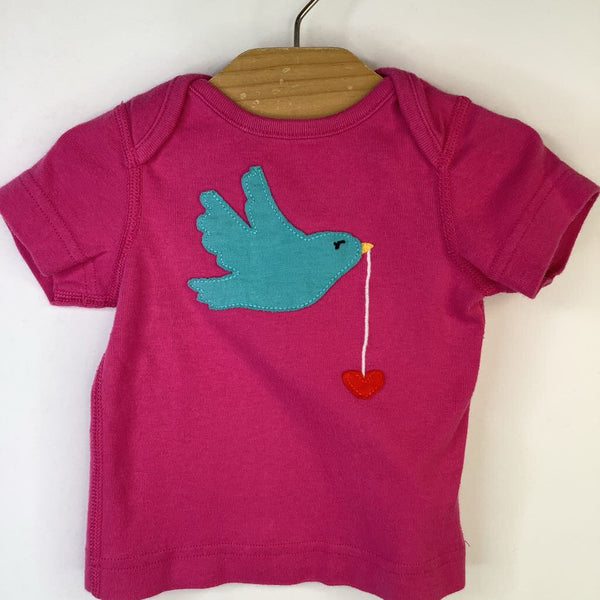 Size 3-6m (60): Hanna Andersson Pink Blue Bird Patch T-Shirt