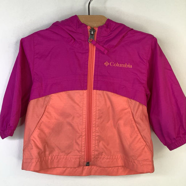 Size 0-3m: Columbia Pink/Orange Lined Rain Coat