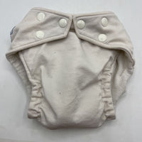 Size OS: FuzziBunz White Lined Snap Diaper