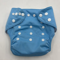 Size OS: Alva Baby Sky Blue Lined Snap Diaper