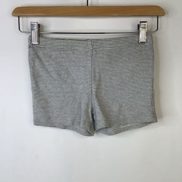 Size 7: Tea Collection Light Grey & White Striped Tumble Shorts