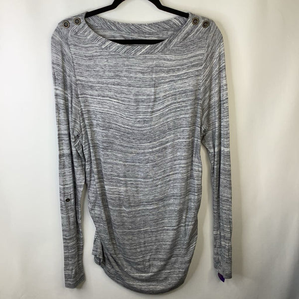 Size S: Liz Lange Maternity Light Grey Heathered Long Sleeve T