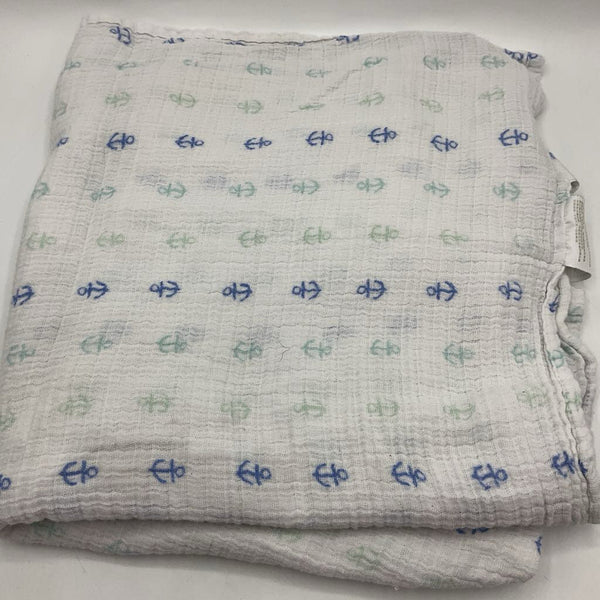 Aden + Anais White/Colorful Anchors Blanket