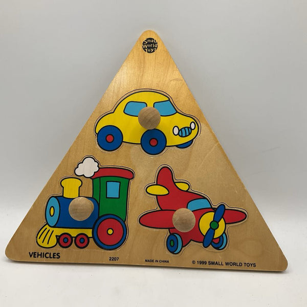 Small World Toys Wooden Peg Vehicles Puzzle