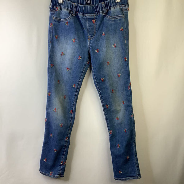 Size 12: Gap Light Blue/Embroidered Flowers Jeans