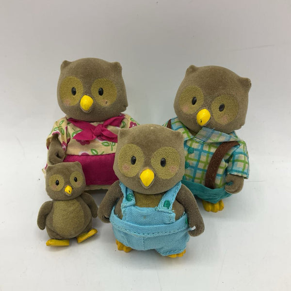 Calico Critters 4pc Owl Family-As Is