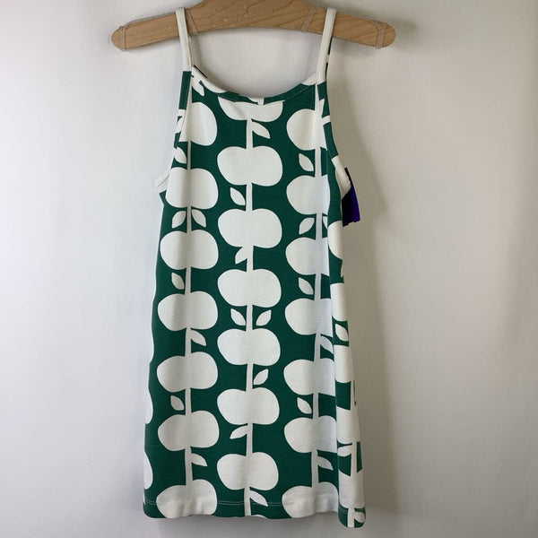 Size 4 (100): Hanna Anderson Green/White Apple Print Tank Dress