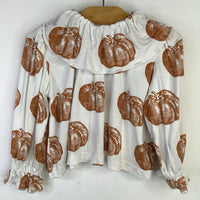 Size 6-12m: Kate Quinn White/Orange Pumpkins Long Sleeve Shirt