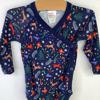 Size 18-24m (80): Hanna Anderson Dark Blue/Holiday Animals Long Sleeve Onesie